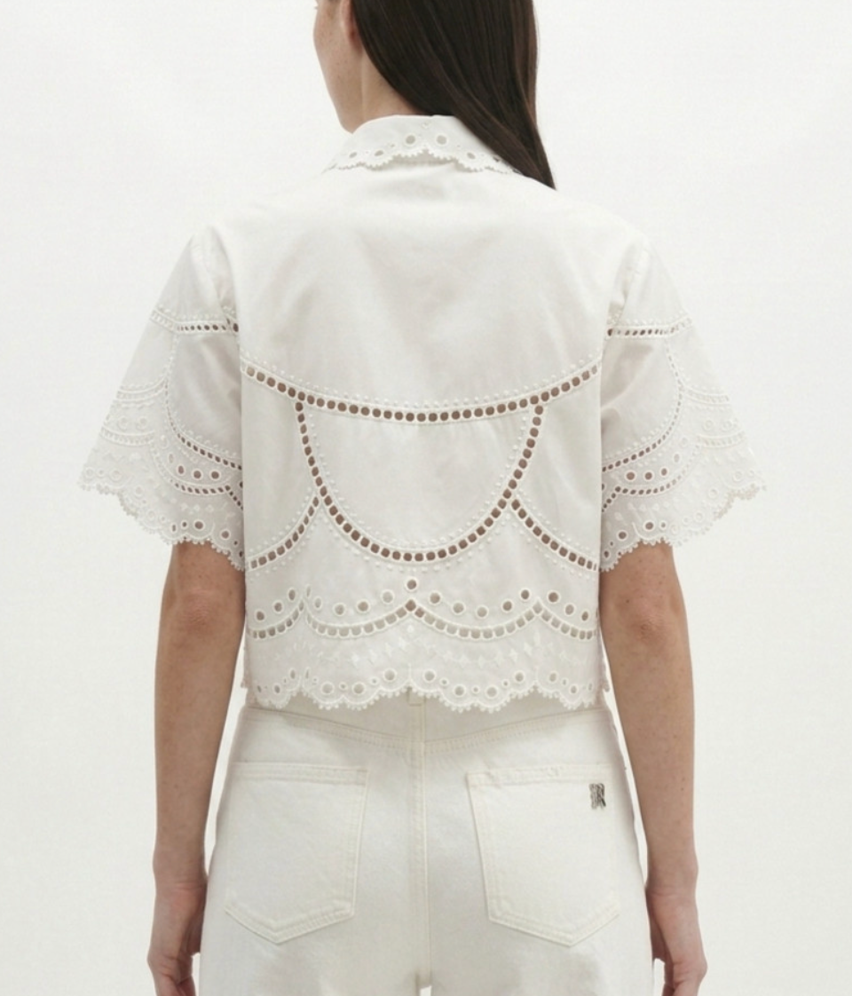 White Bird Eye-Lit Blouse