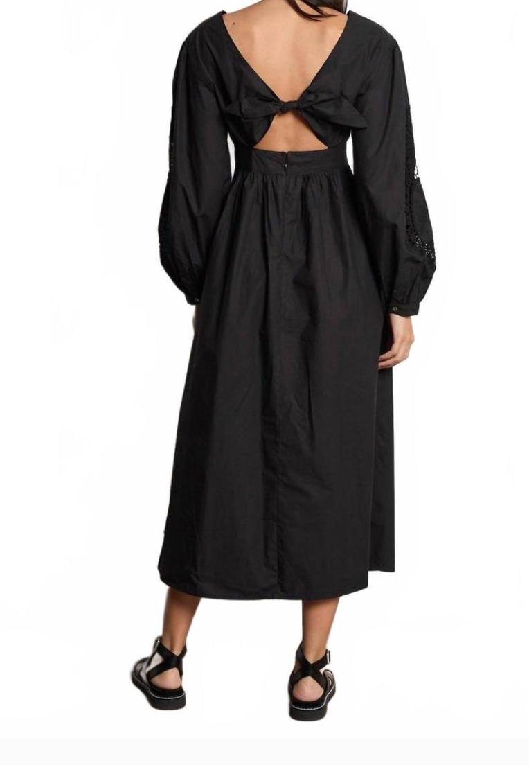 Dahlia Embroidered Dress Black