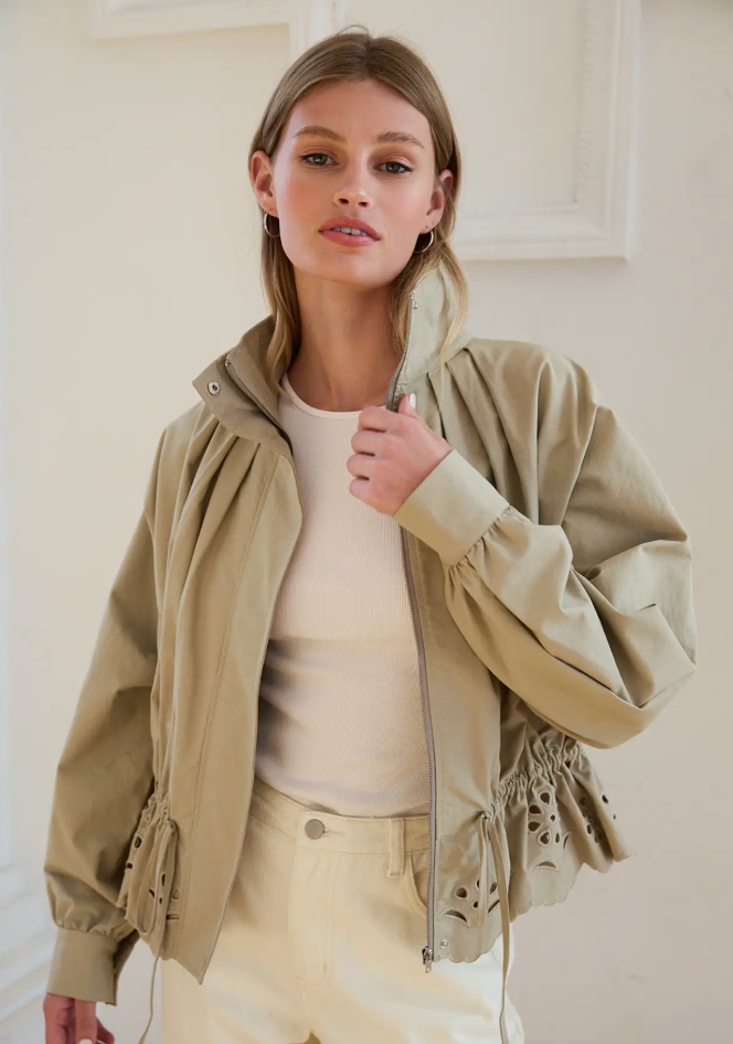 Pleated Eye-Lit Jacket