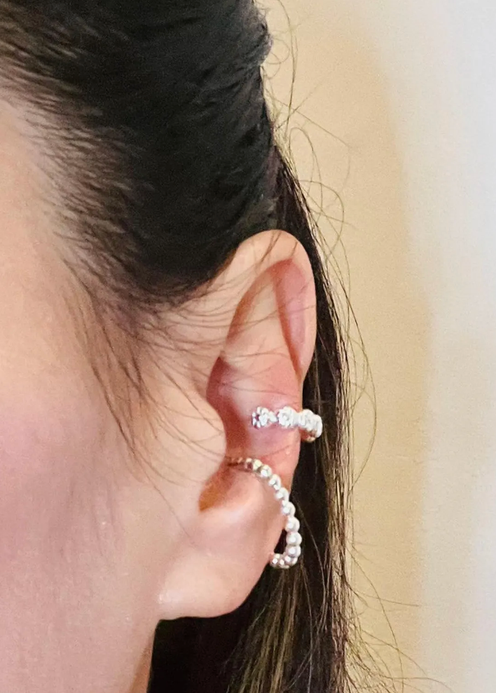 Flower Ear Cuff Sterling