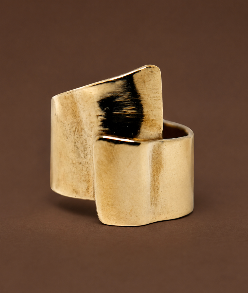 Loren Recycled Brass Wide Band Ring | Sustainable Jewelry