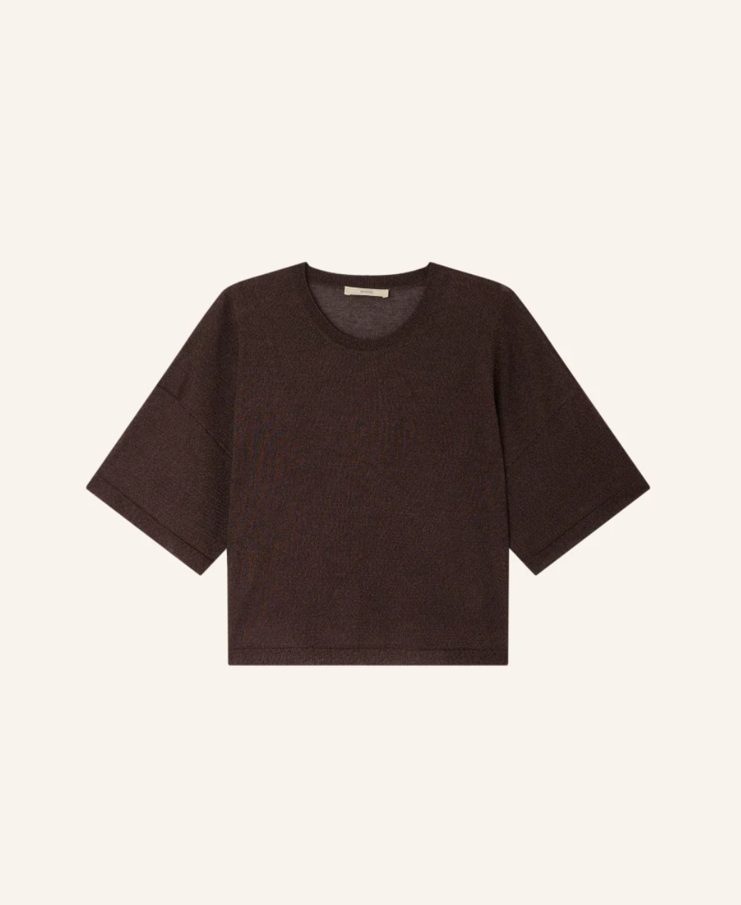 Ronn T-shirt | Lightly Sheer + Glossy knitted top from Italy