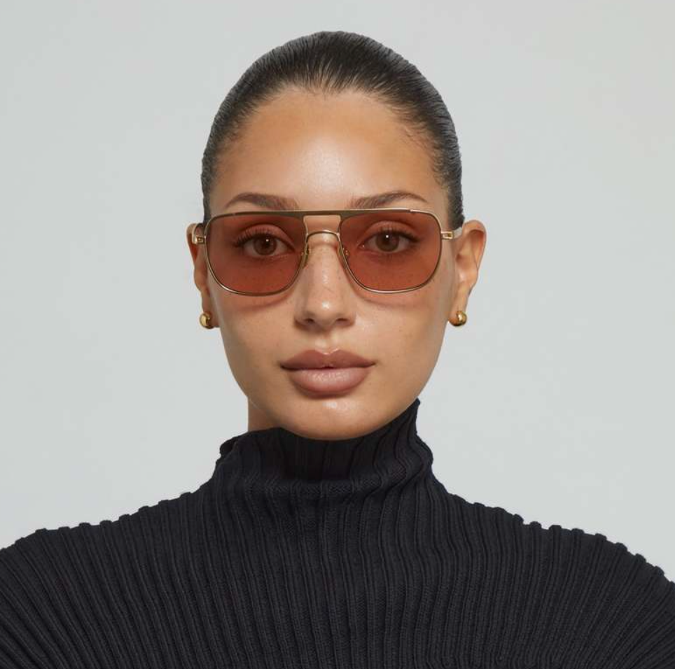 Jane Gold Metal Amber Lens