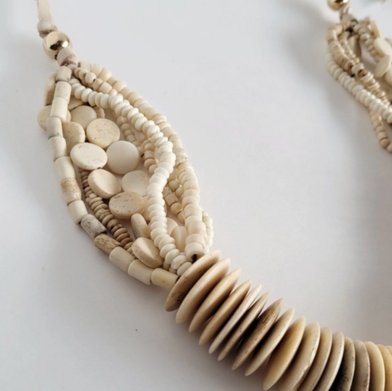 Handmade Beaded Bone Necklace