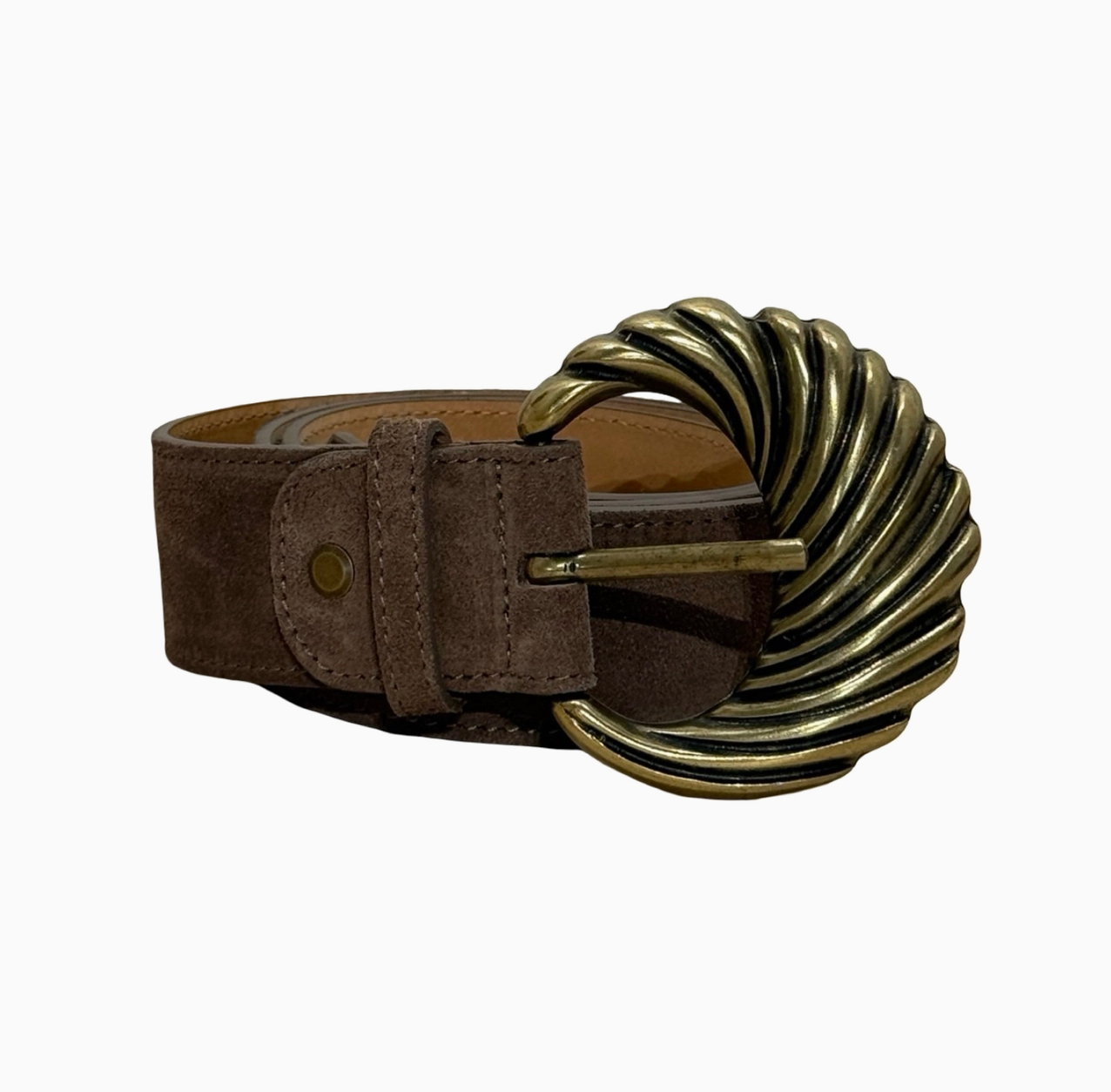 Statement Buckle Italian Leather Belt