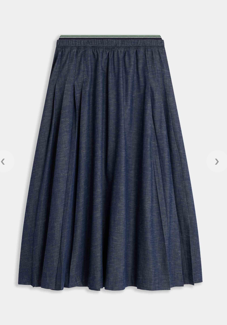Joncy Pleated Denim Skirt