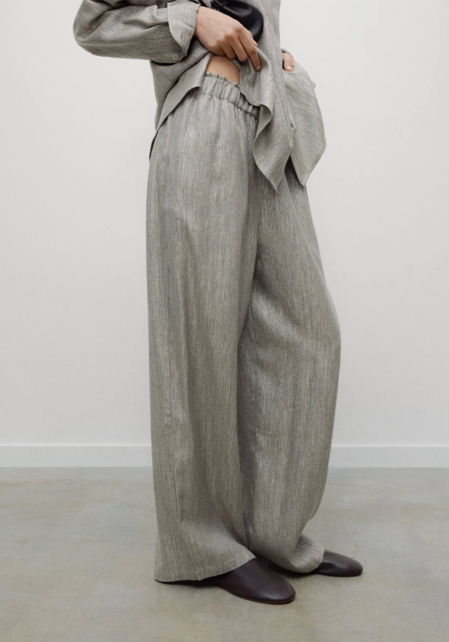 Iris Metallic Elastic Waist Pant