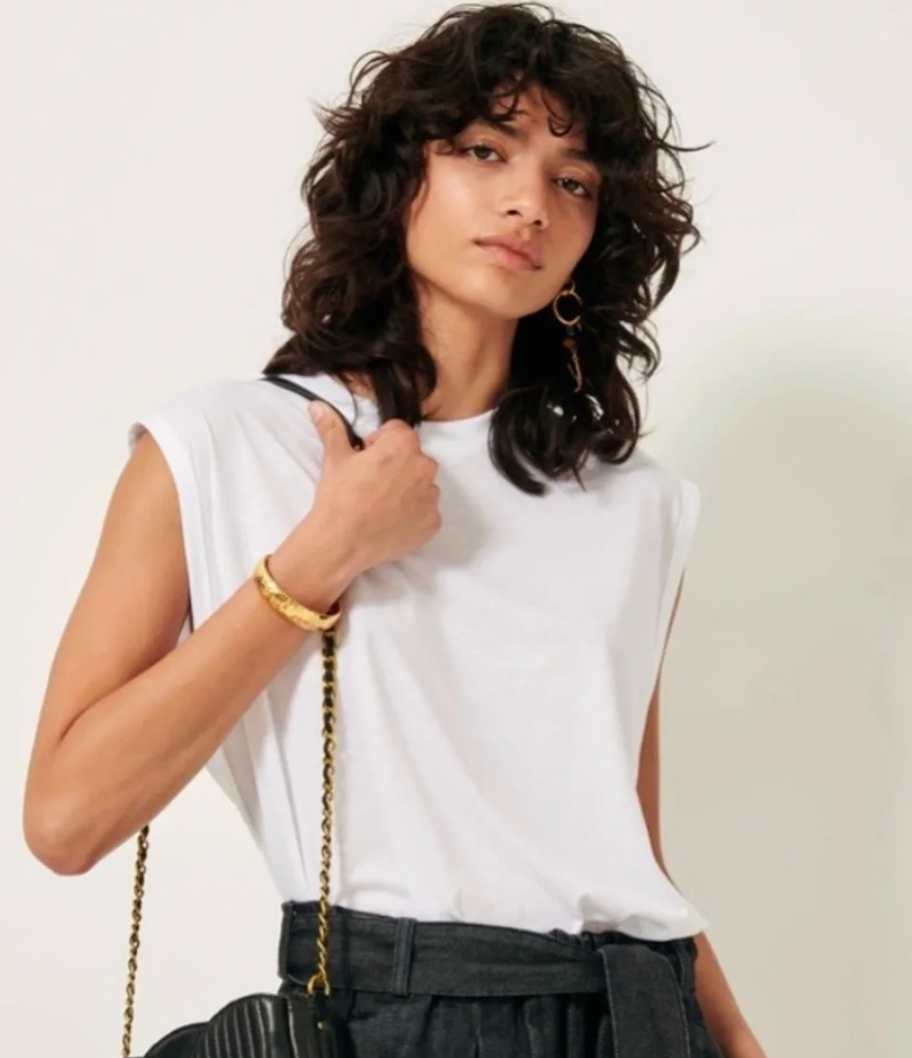 Sleeveless Drapey Muscle Tee