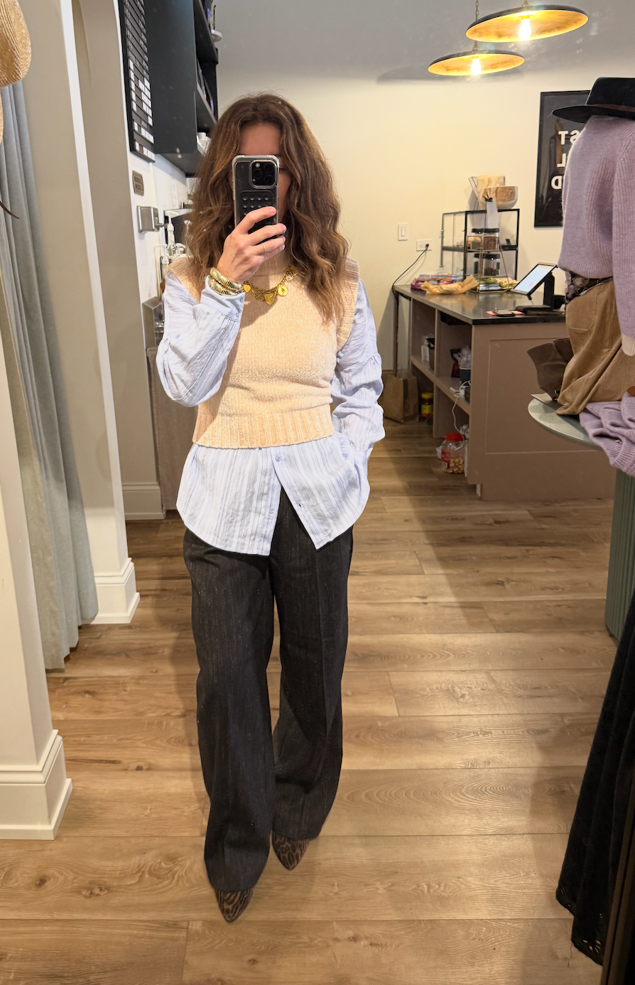 Marie Oliver Presley Sweater Shell Ivory Vest Top