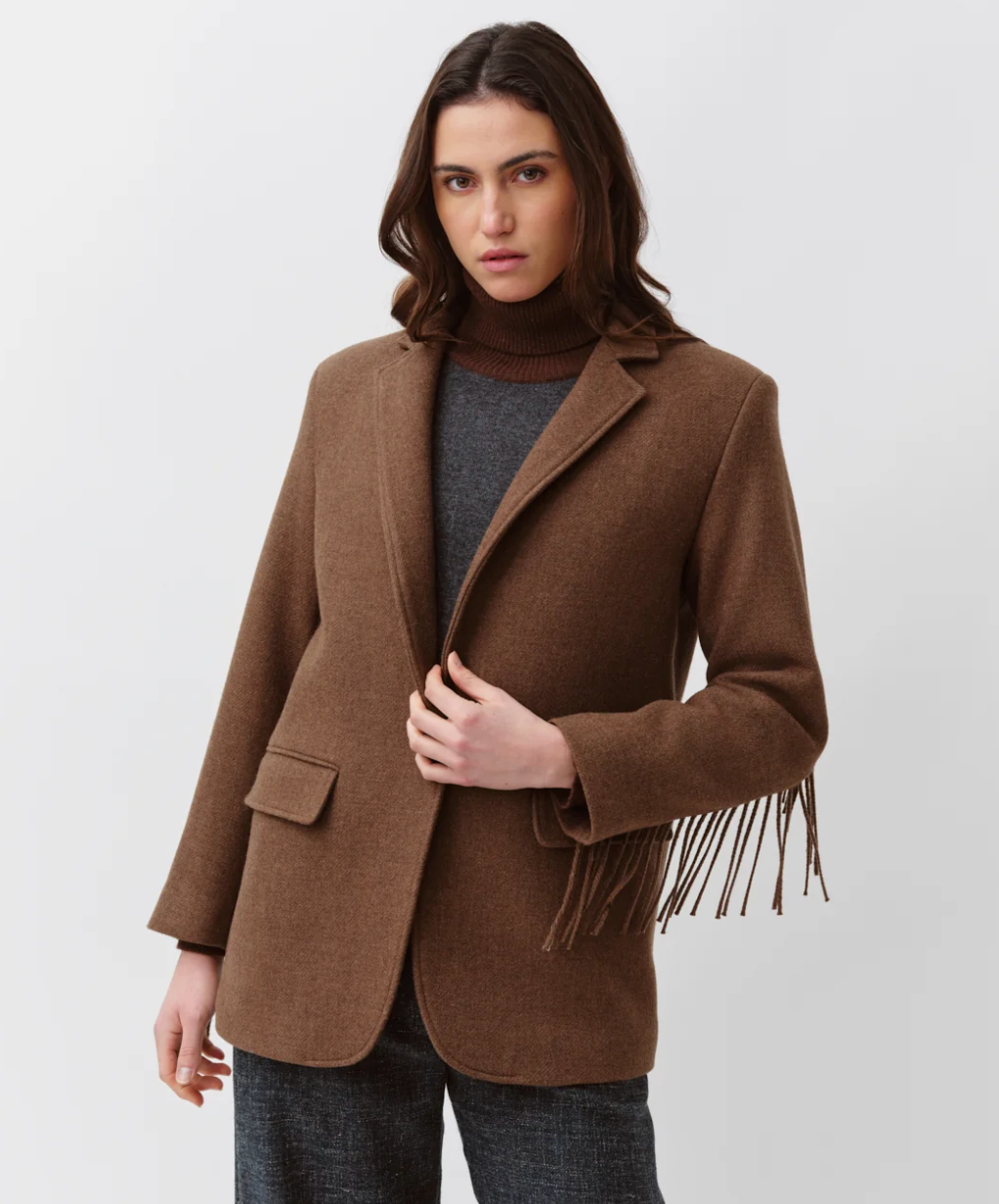 S/B Wool Fringe Blazer