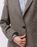 Vaquio Jacket | Black and Ivory Herringbone Blazer