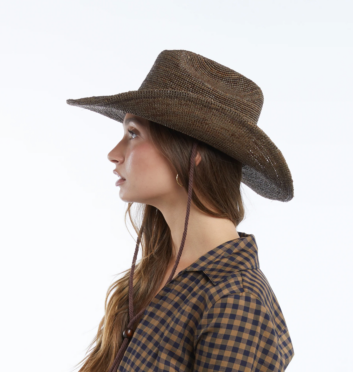 Pippa in Bison | Raffia Cowboy in Chocolate