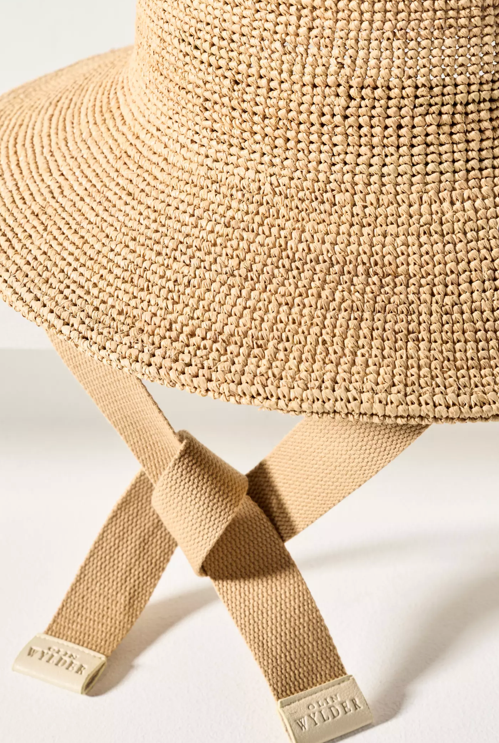 Cassis in Natural | Raffia Crochet Bucket Hat with Straps