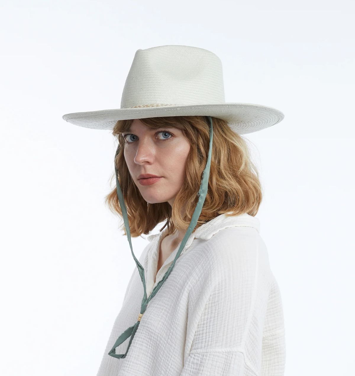 Montauk in Mint Green | Straw Wide Brim Rancher Hat