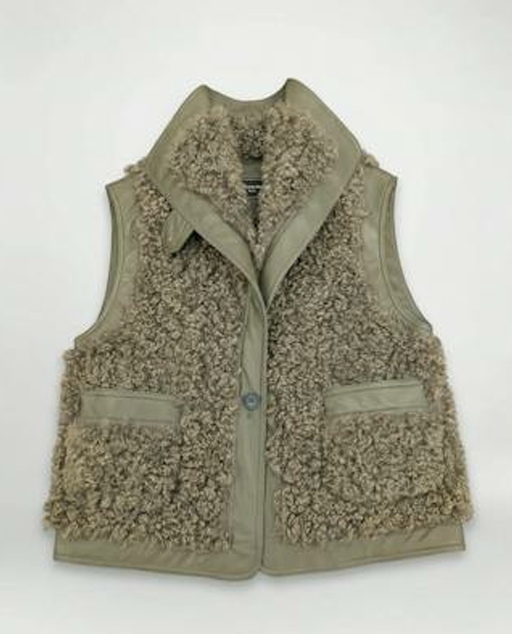 Vico Olive Faux Fur Vest