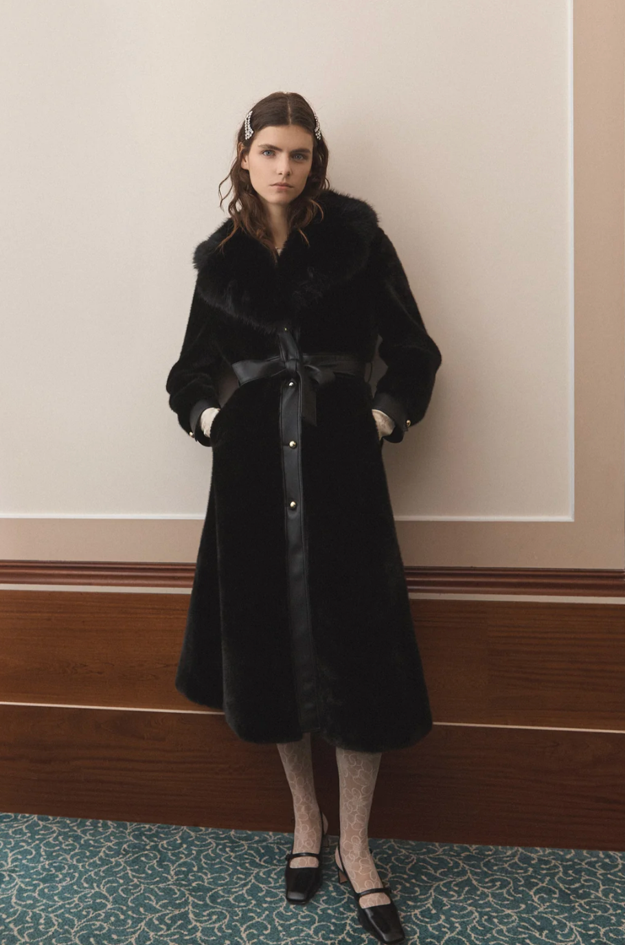 Vivienne Faux Mink Leather Coat