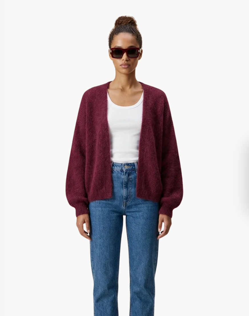 Short Mohair and Wool Cardigan