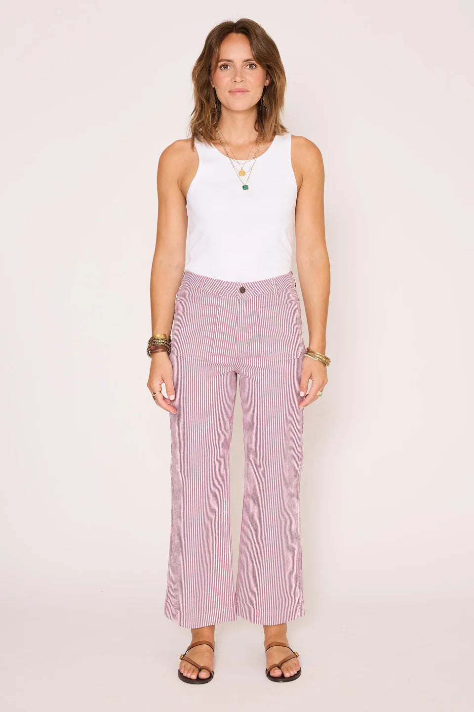Portofino Striped Cropped Pant