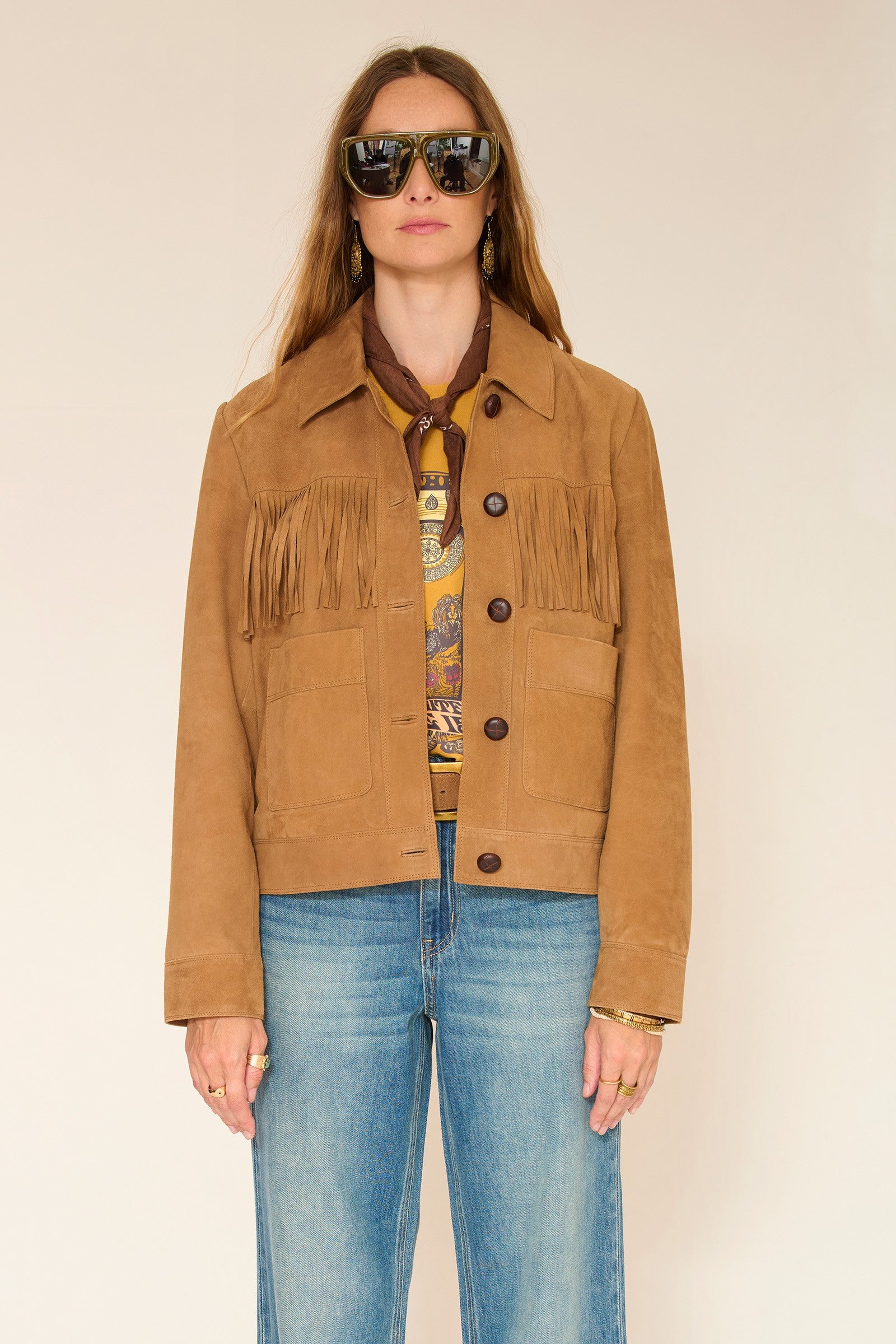 Vitani Suede Fringe Jacket