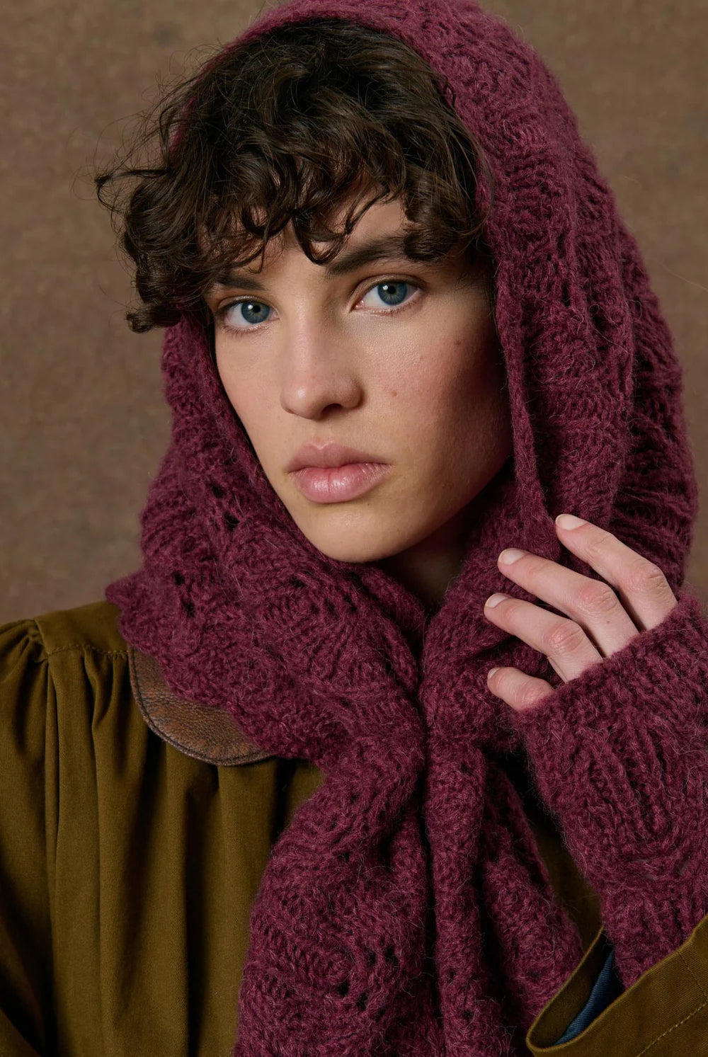 Raspbery Crocheted Scarf