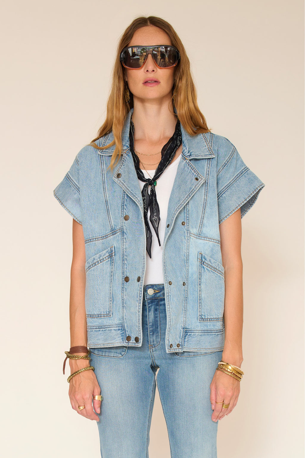 Wagner Light Wash Denim Vest