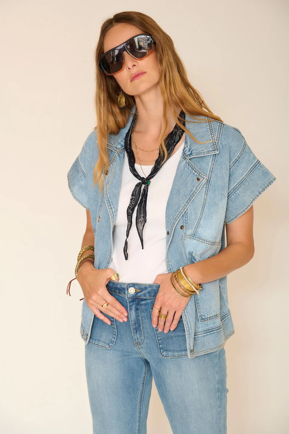 Wagner Light Wash Denim Vest