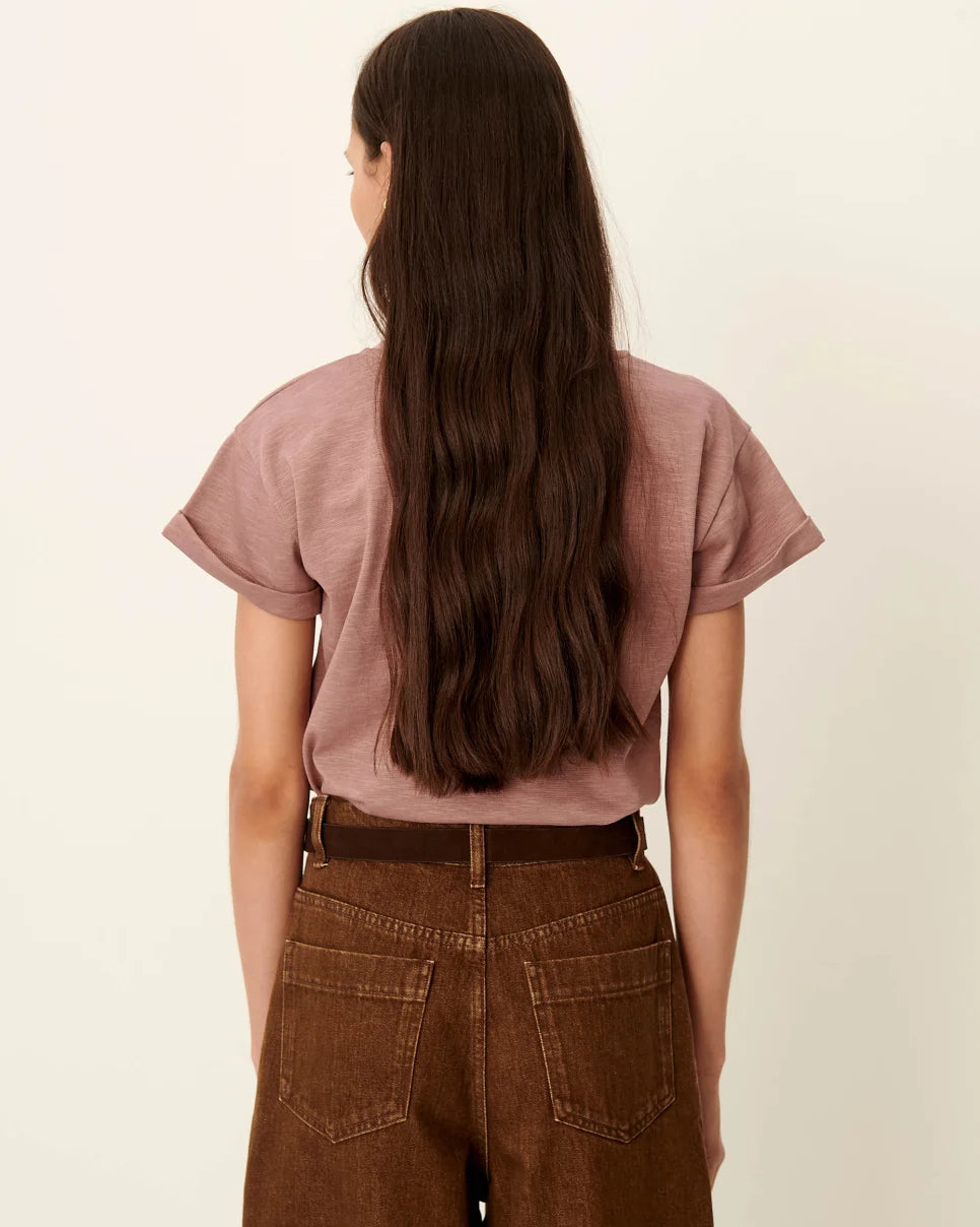 Albano Tee | Marbled Rose Jersey Knit T-shirt