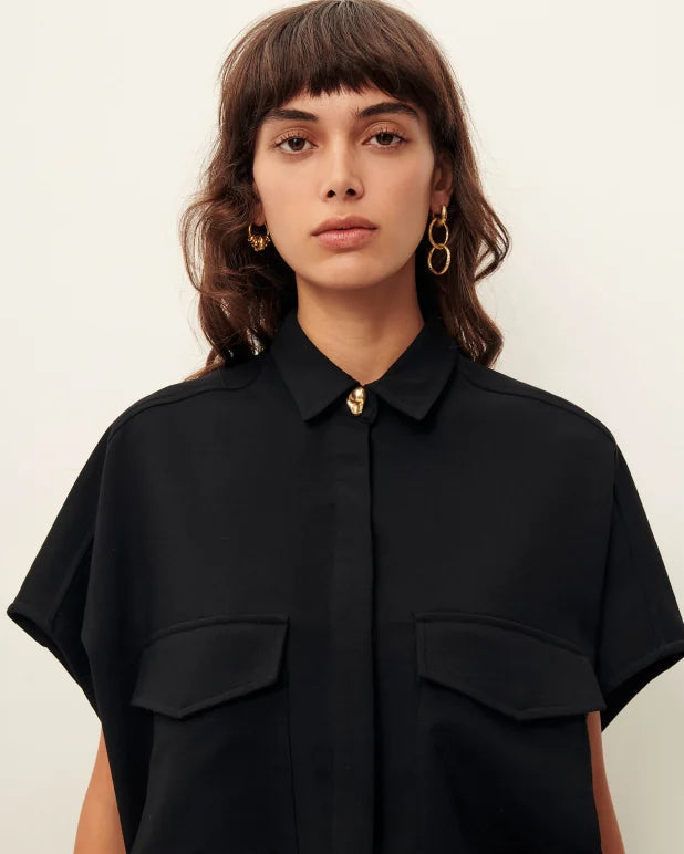 Bianca Blouse | Short-sleeved, sleeveless shirt with patch pockets