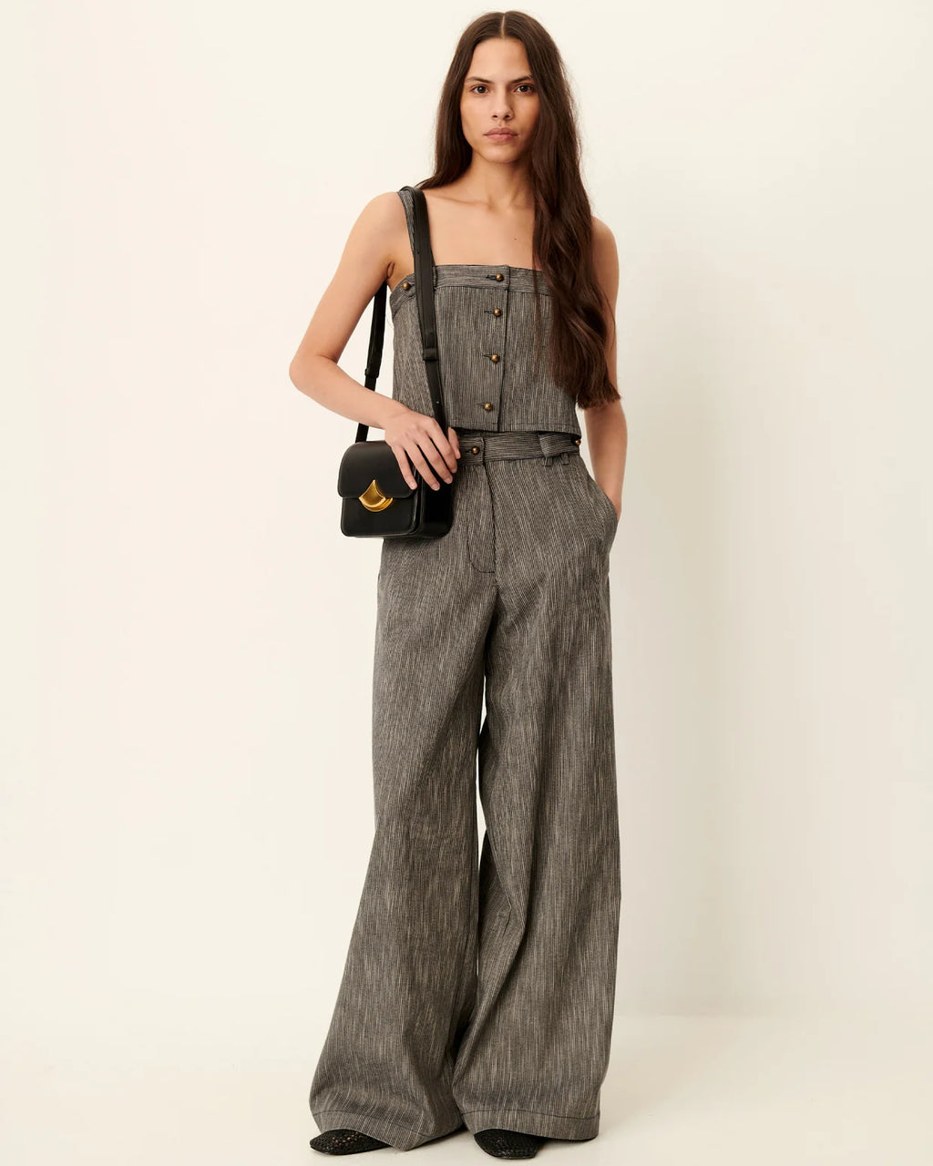 Wesley Wide-Leg Pant | Wide Leg Trouser in Chambray Fabric