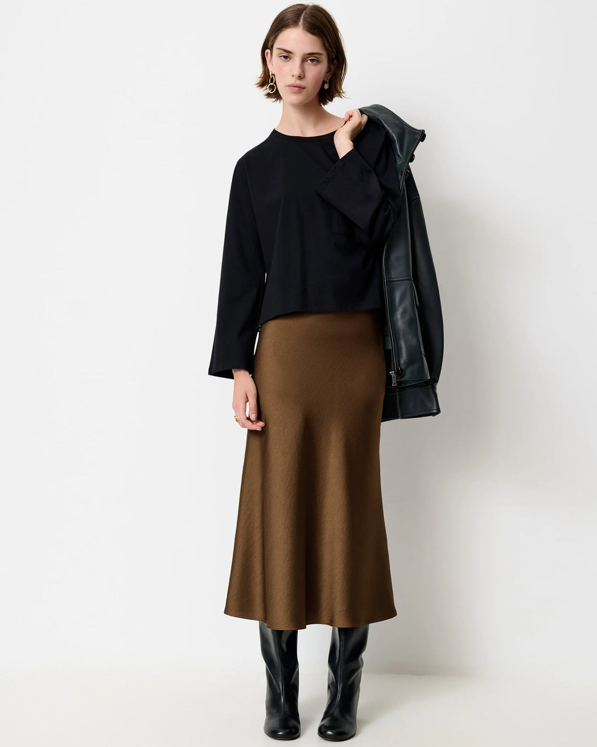 Gilda Skirt | Satin Midi Skirt