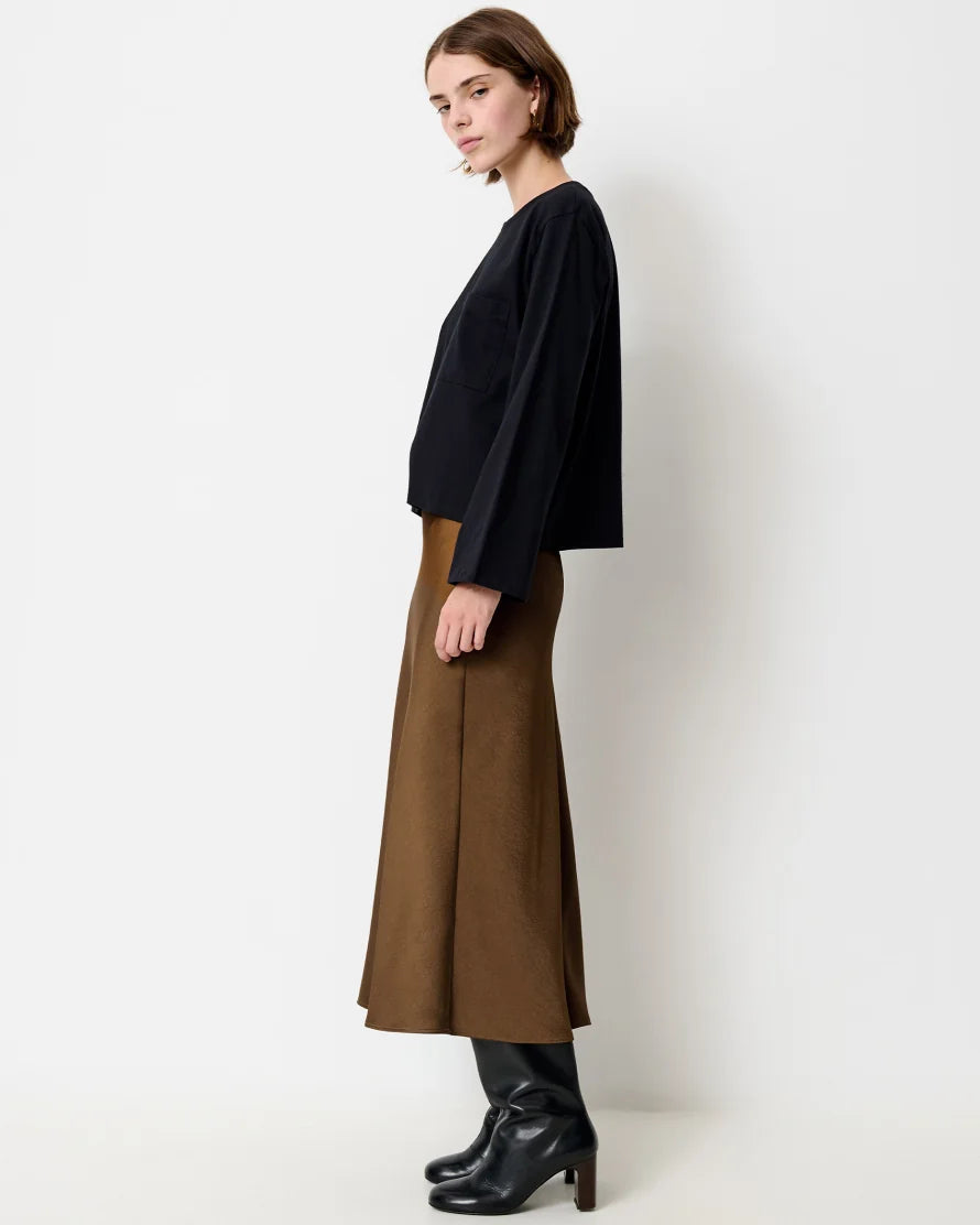 Gilda Skirt | Satin Midi Skirt