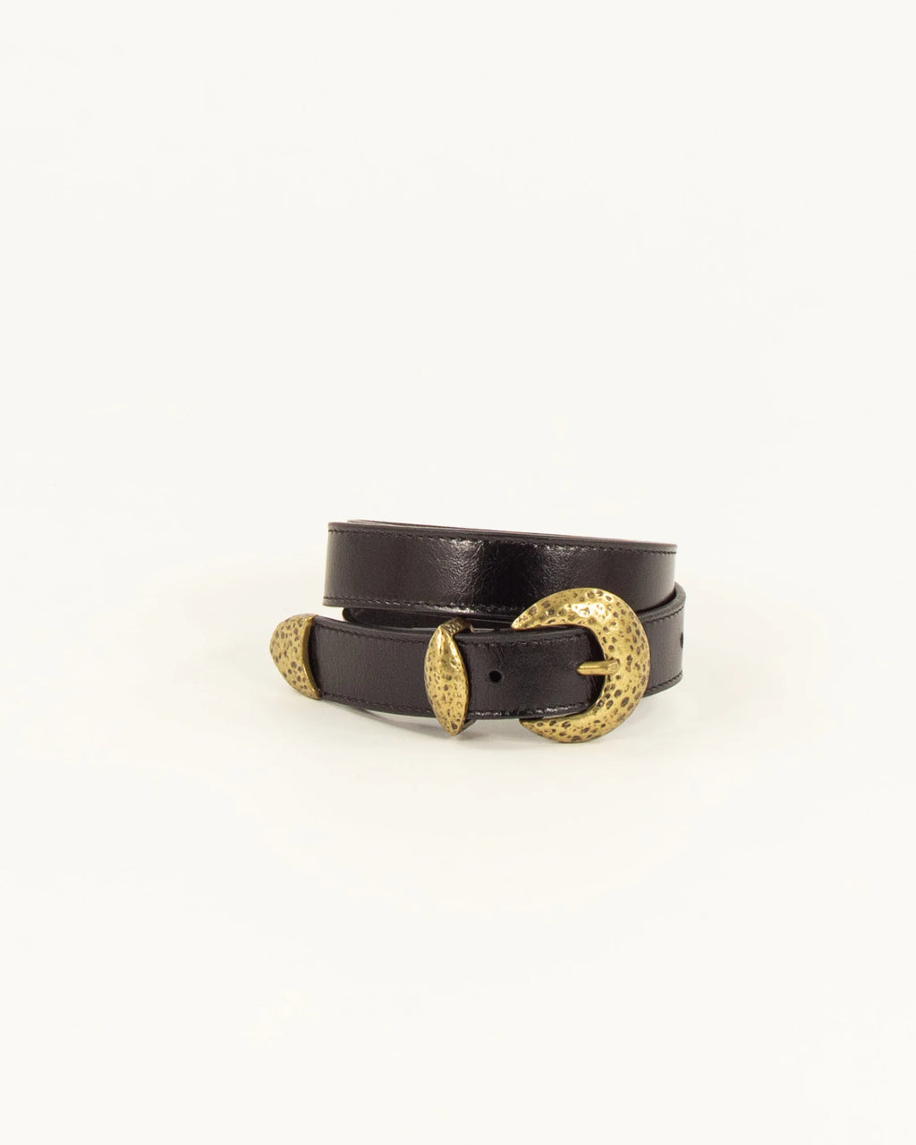 Moona Leather Belt with Brass Buckle