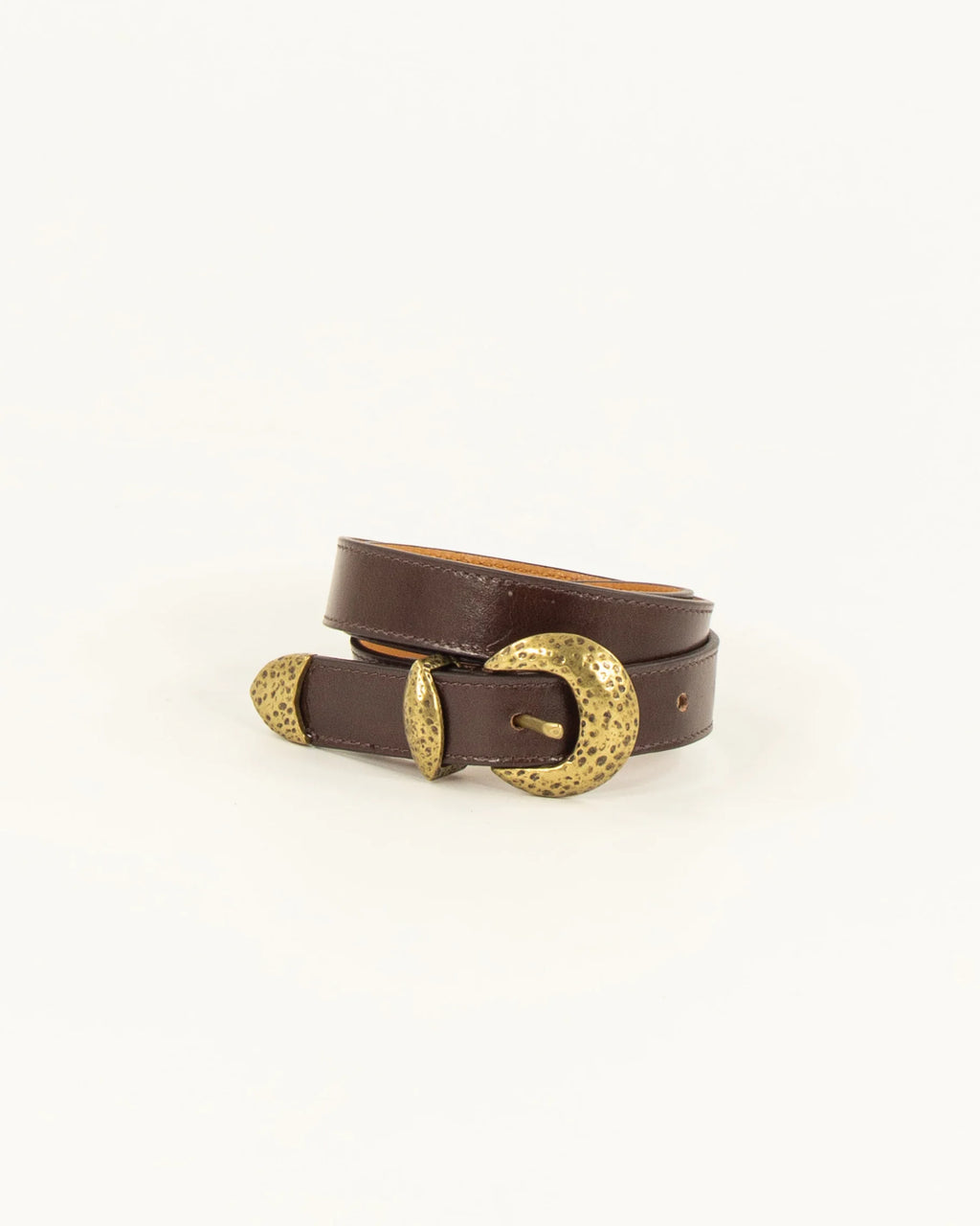 Moona Leather Belt with Brass Buckle