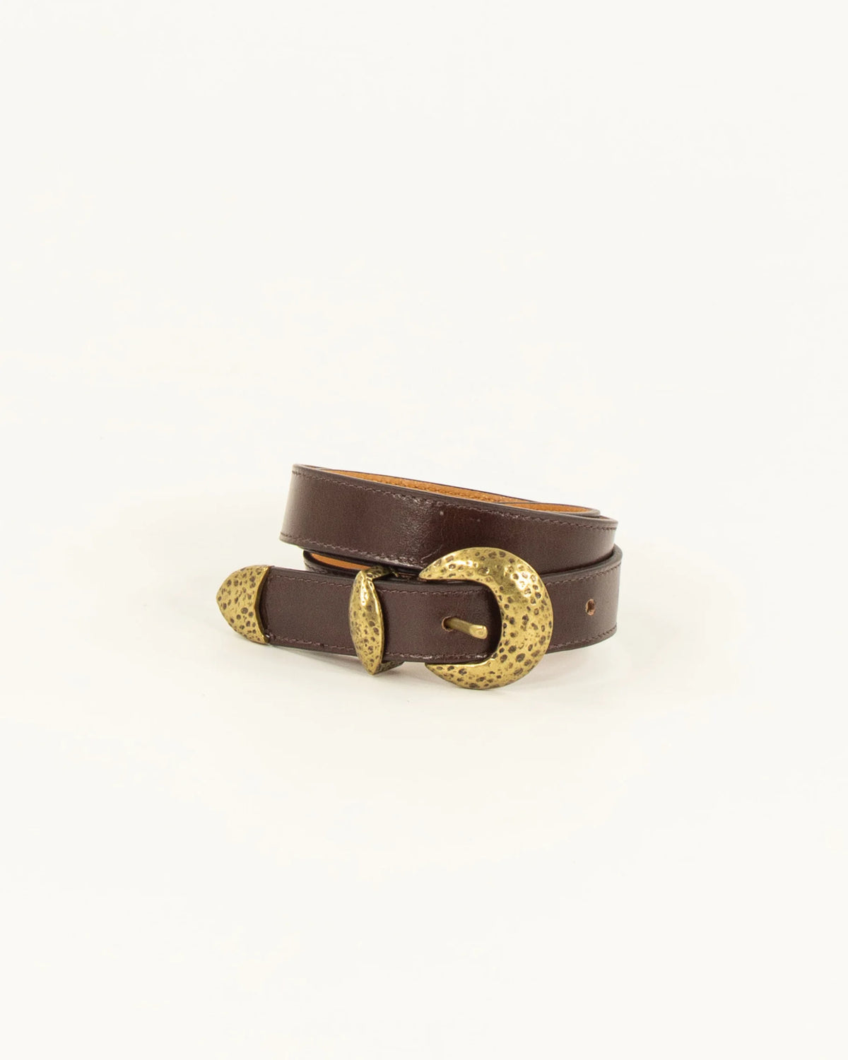 Moona Leather Belt with Brass Buckle