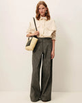 Wesley Wide-Leg Pant | Wide Leg Trouser in Chambray Fabric