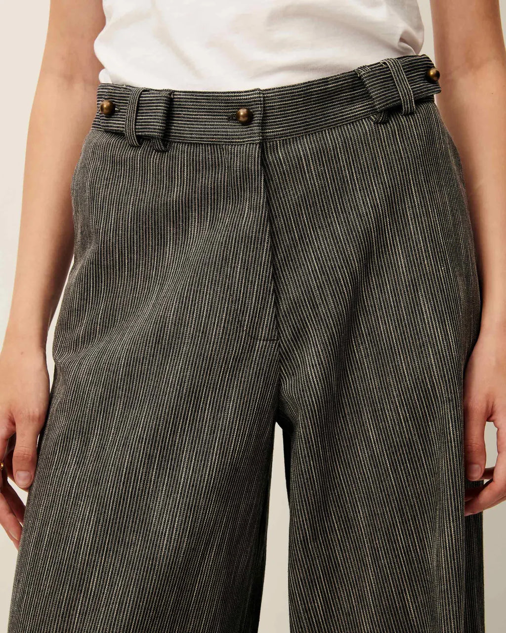 Wesley Wide-Leg Pant | Wide Leg Trouser in Chambray Fabric