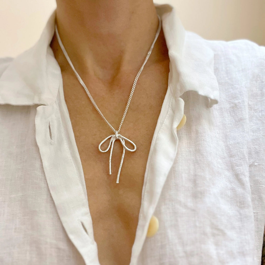 Brass Little Bow Necklace