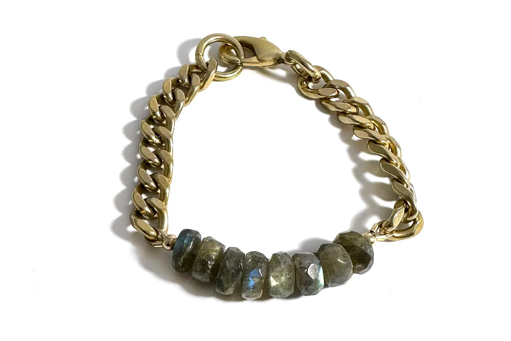 Faceted Labradorite Rondelles Bracelet