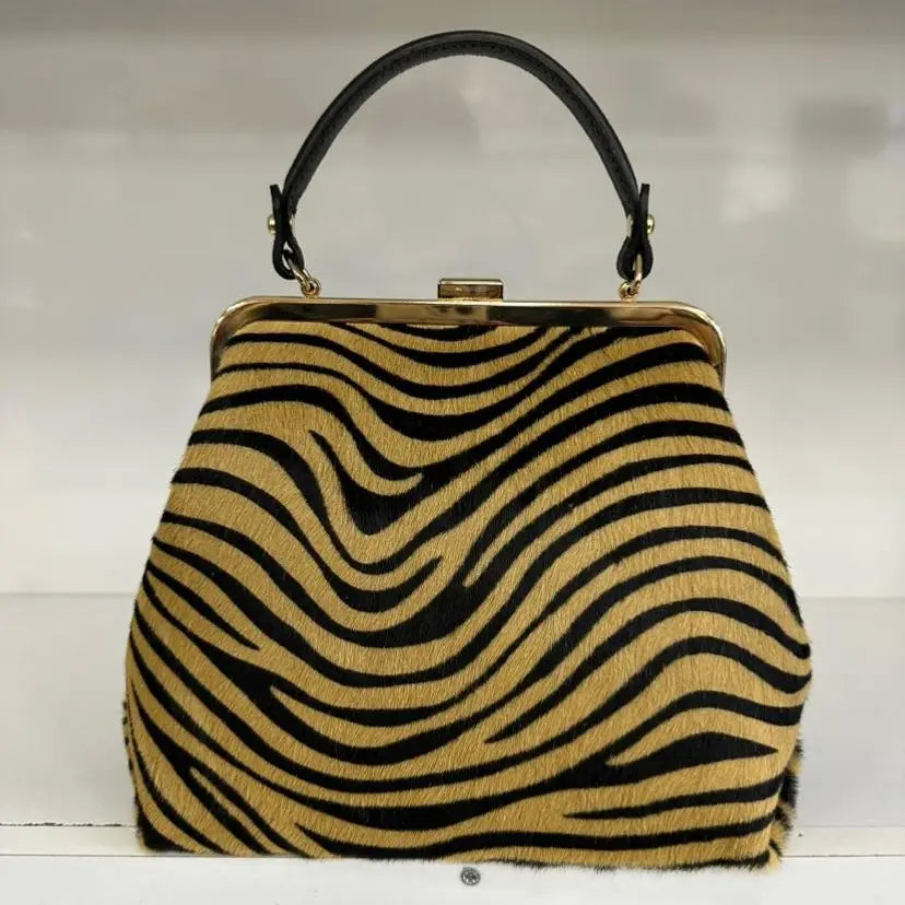 Leather Zebra Print Bag