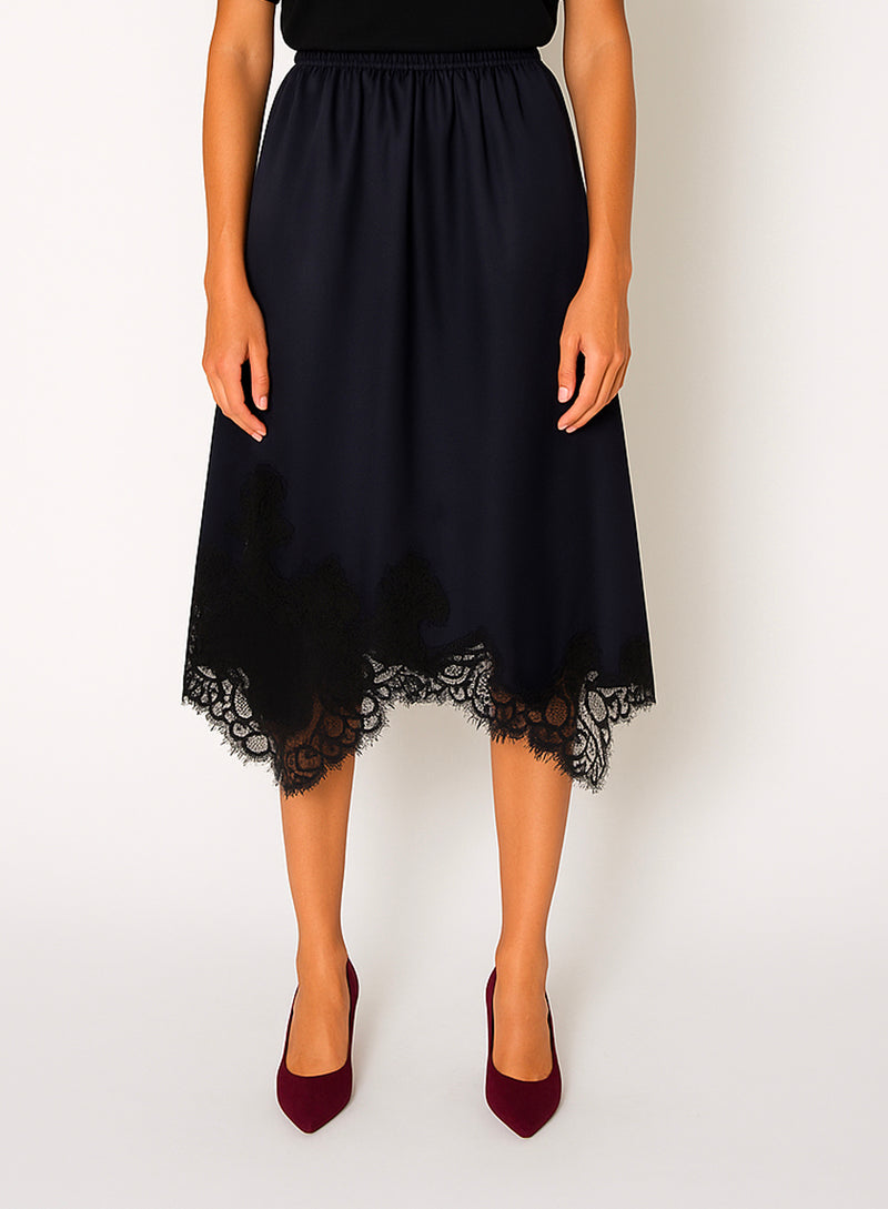 Midnight Blue Lace Skirt
