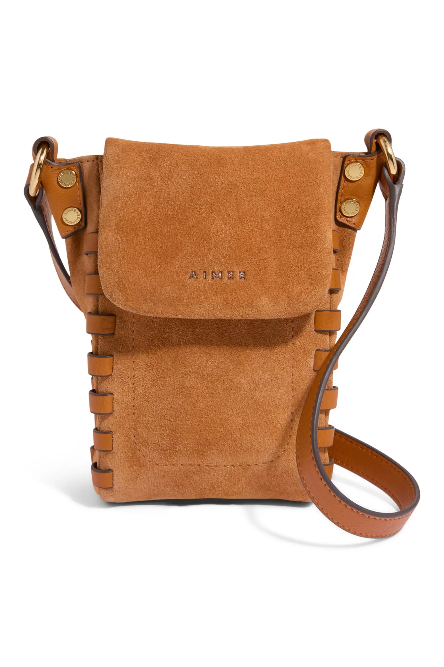 Zen Crossbody Phone Caramel Suede