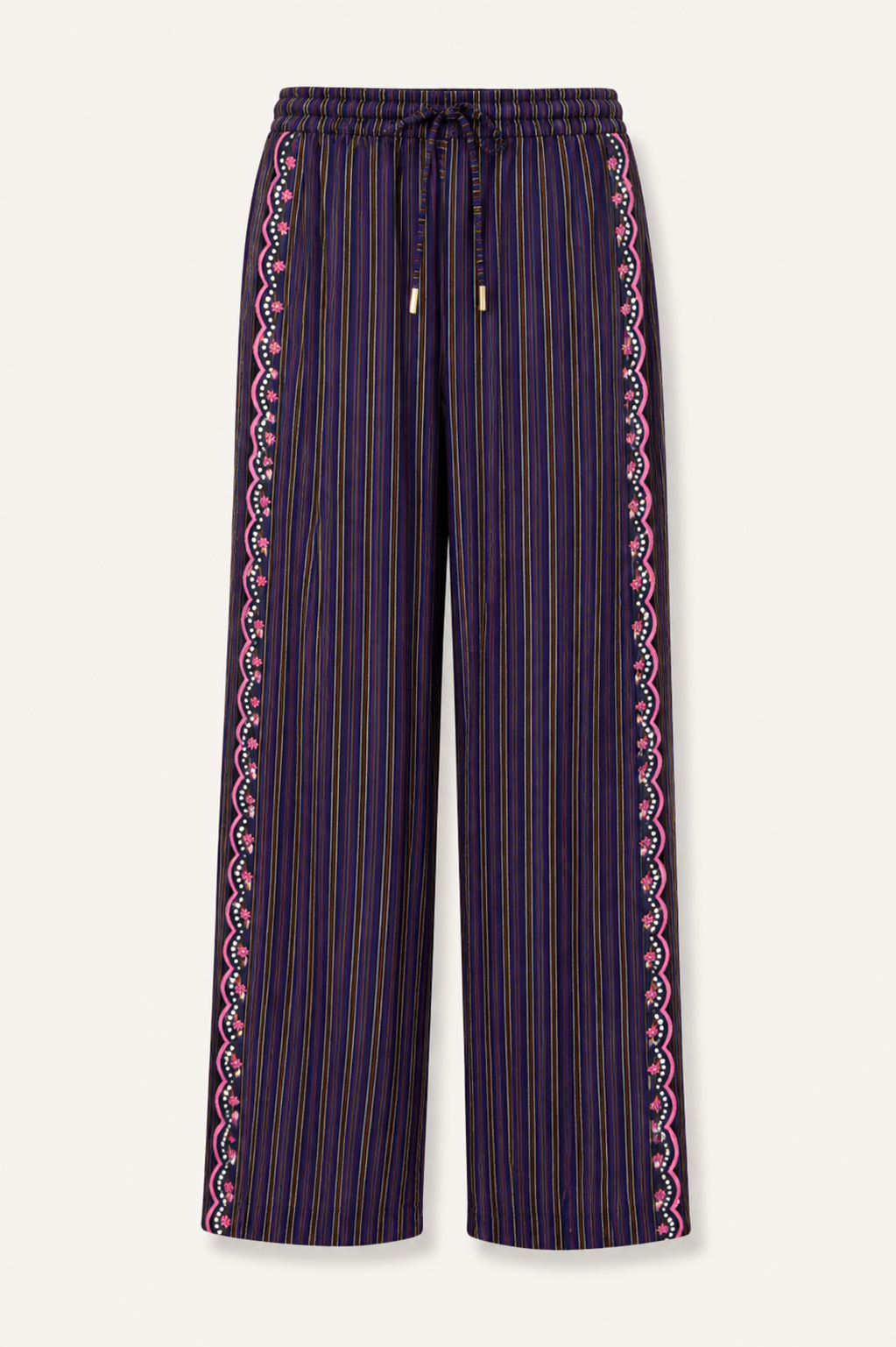 Purple Stripe Honey Pants with Scallop Side Details – Lost Soul Found