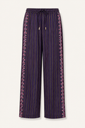 Purple Stripe Honey Pants with Scallop Side Details