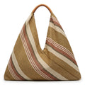 Striped Raffia and Leather Bag