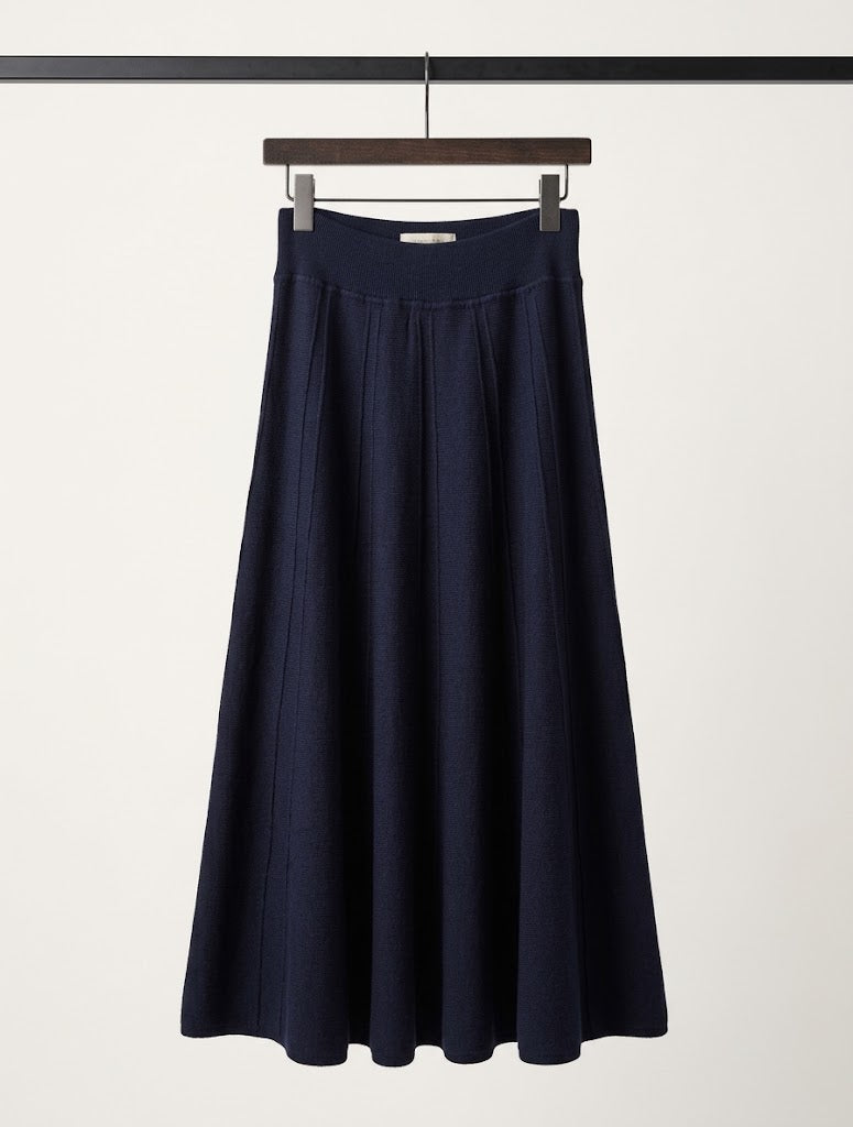 Knit Navy Blue Maxi Skirt