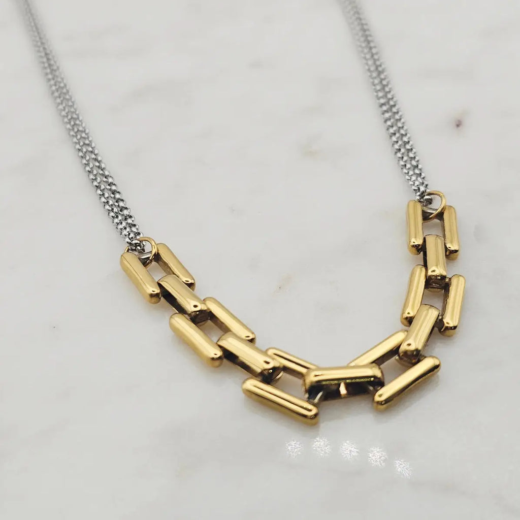 Two Tone Link 18K SS
