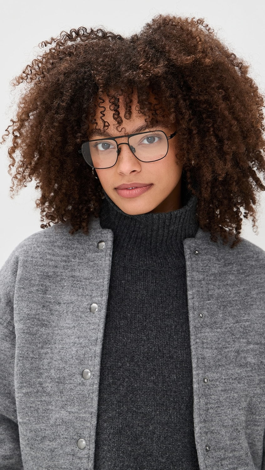 Elisa Johnson Jane Black Metal Frame Glasses