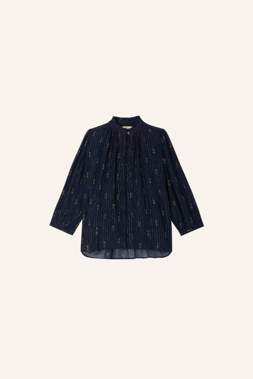Lylee Ruffle Collar Silk Blouse