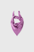 A dusty purple knit bandana or pet bandana tied in a loop, displayed against a solid light gray background.