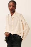 Botan Striped Shirt | Draped Stripe Button Down Shirt